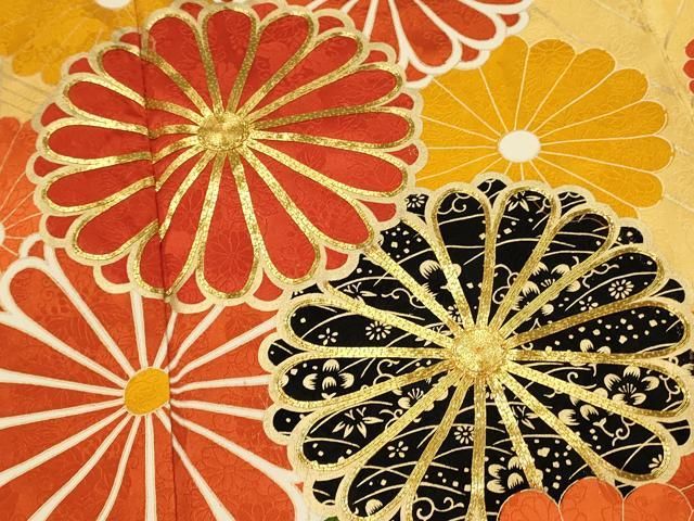 平和屋着物□豪華振袖 駒刺繍 菊尽くし 金彩 正絹 逸品 DABH2828qp