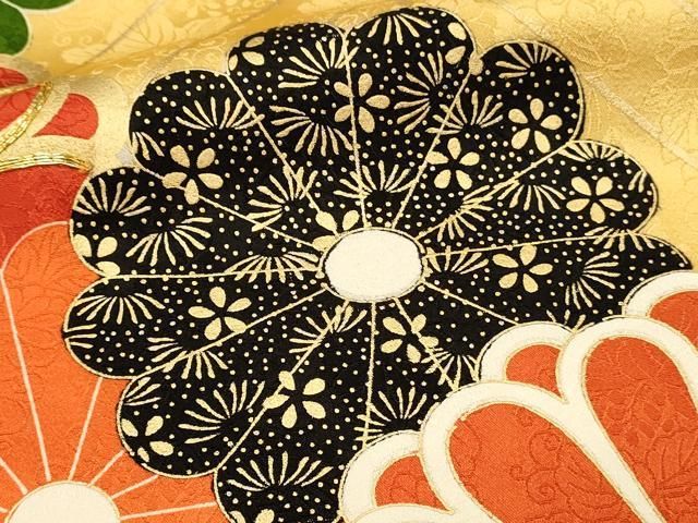 平和屋着物□豪華振袖 駒刺繍 菊尽くし 金彩 正絹 逸品 DABH2828qp
