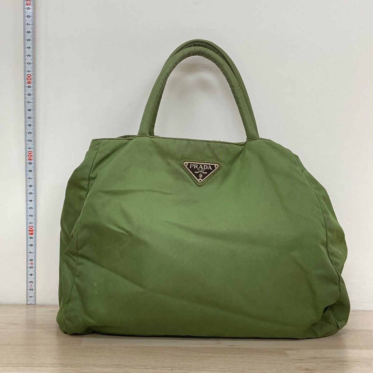 PRADA プラダ トートバッグ/ハンドバッグ グリーン 三角ロゴプレート
