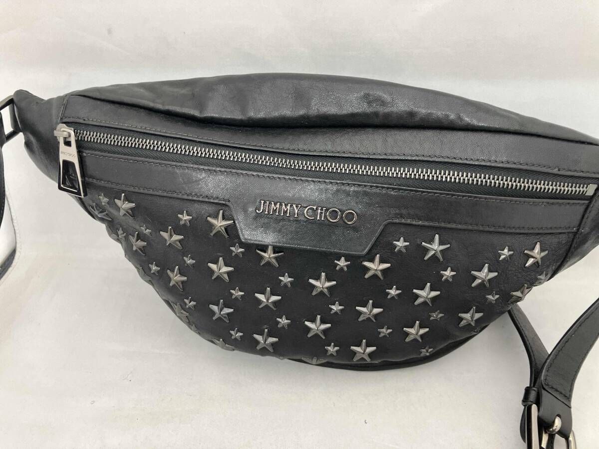 JIMMY CHOO ジミーチュウ ショルダーバッグ スタッズ レザー ブラック