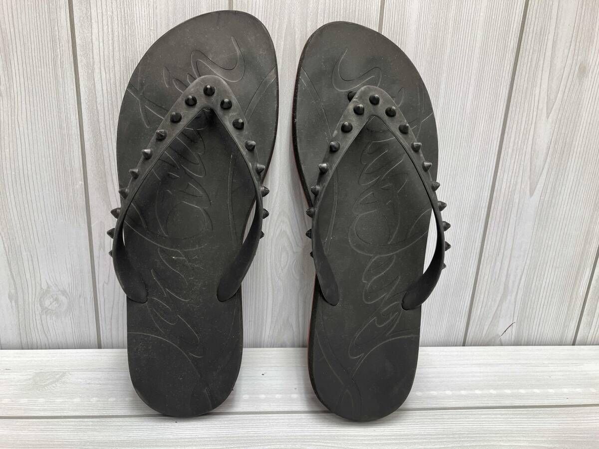 Christian Louboutinスタッズ ビーチサンダル40 Christian Louboutin/／ビーチサンダル／スタッズ／ブラック 【公式通販】