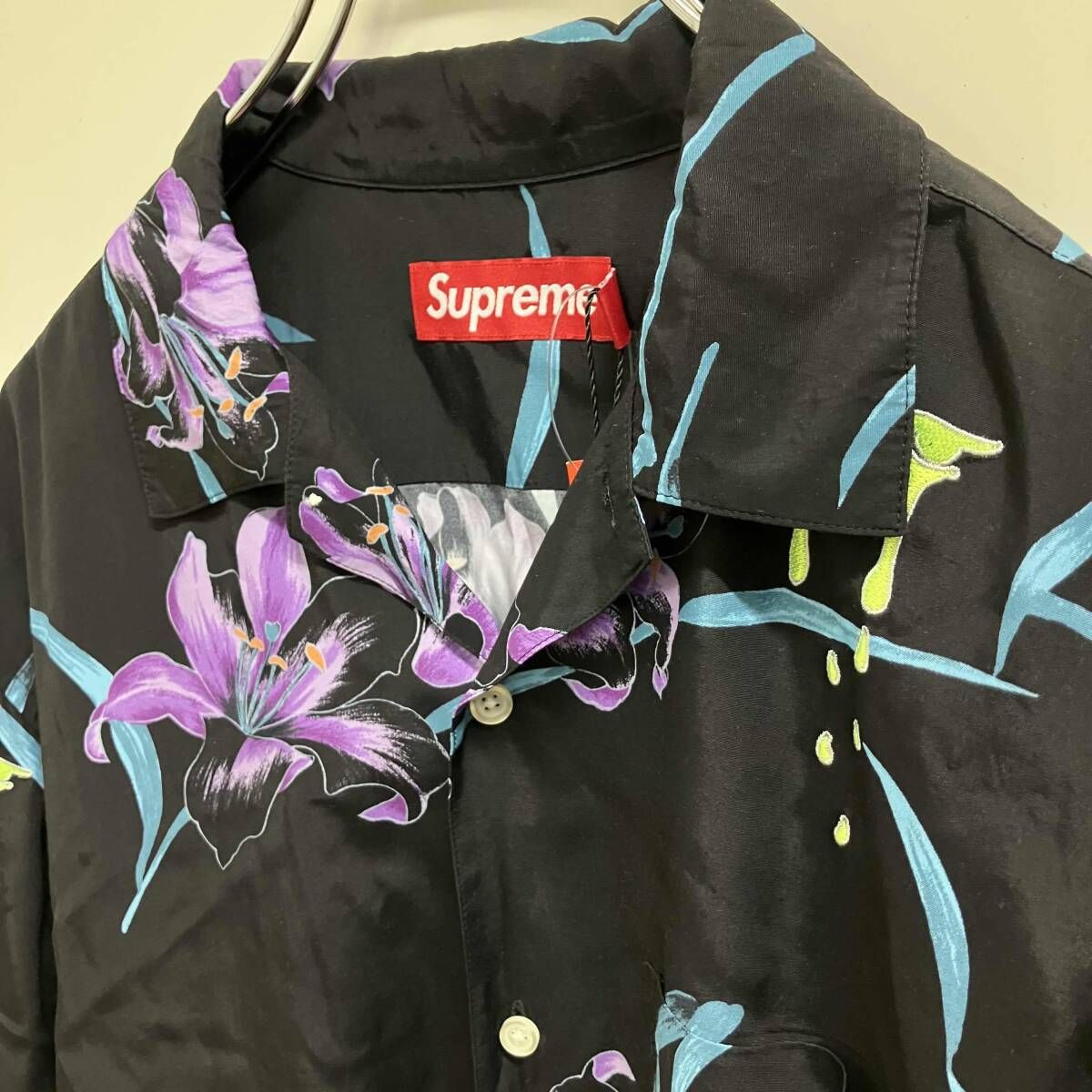 26ss Supreme AOI Lilies S/S Shirtサイズ:S ブラック シュプリーム