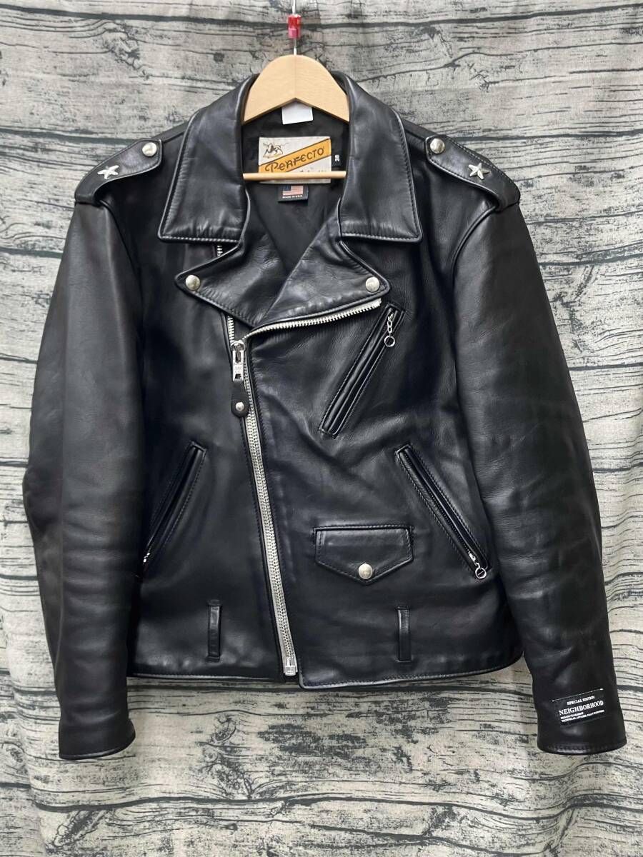 SCHOTT ショット NEIGHBORHOOD ネイバーフッド ライダース Kostas Seremetis ONESTAR RIDERS JACKET サイズ38 BLK