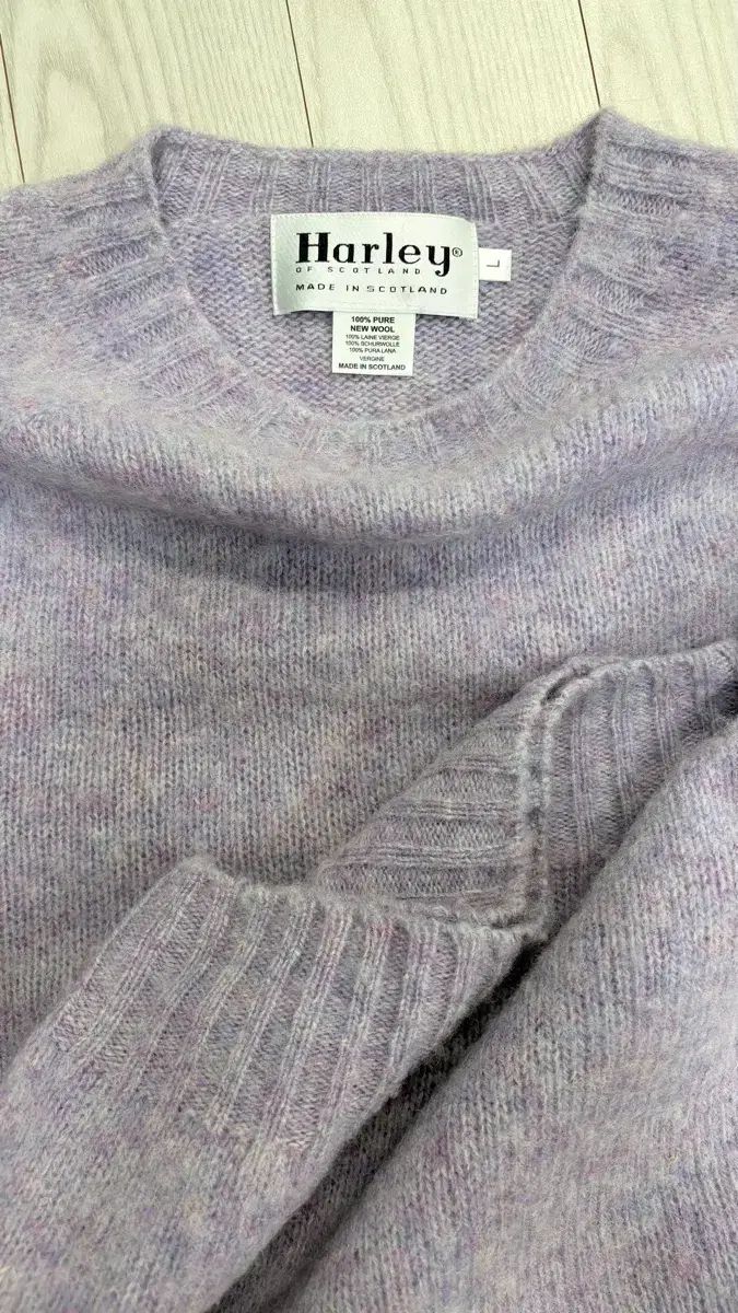 ハーレーオブスコットランド L サイズ Shaggy Dog Crew Neck Sweater - Confetti