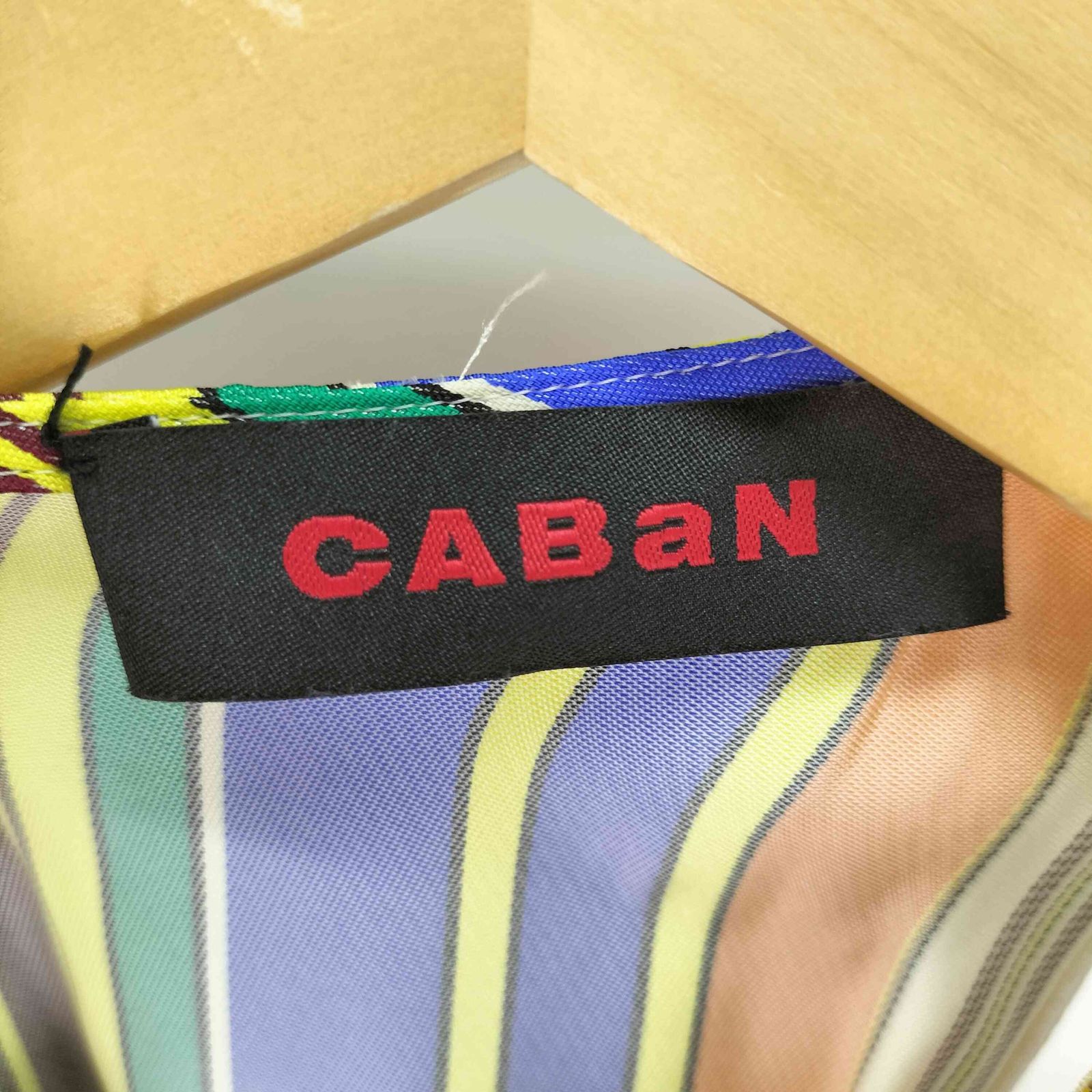 キャバン CABaN マルチストライプ ノースリーブワンピース レディース