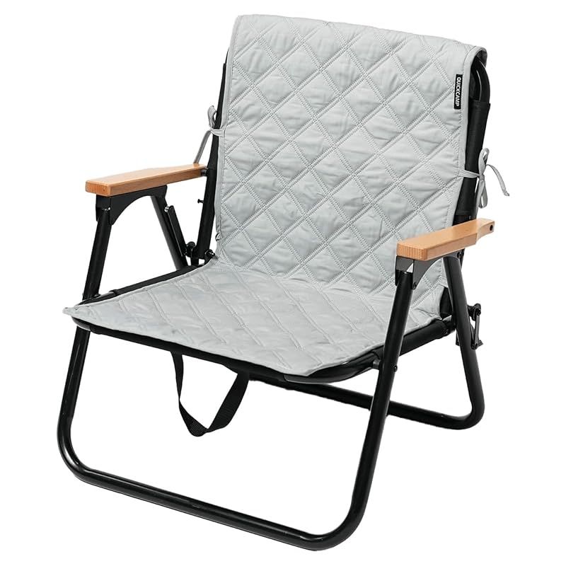 【新品】 [クイックキャンプ] 1秒で展開 折りたたみ 一人掛け ローチェア 耐荷重100kg リビング ソファ ベランダ アウトドア 釣り スポーツ観戦 コンパクト ブラック カバーセット