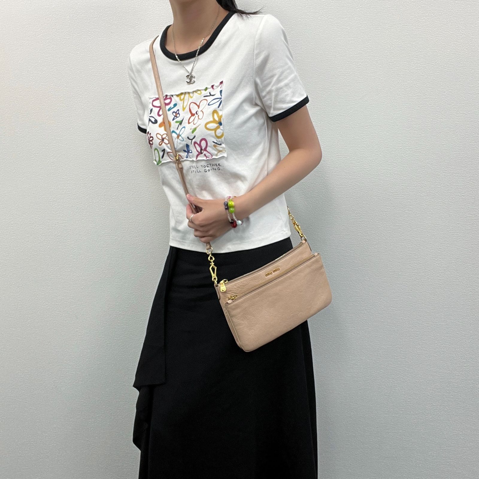 中古】MIU MIU ミュウミュウ ダブルジップ 2WAY ショルダーバッグ