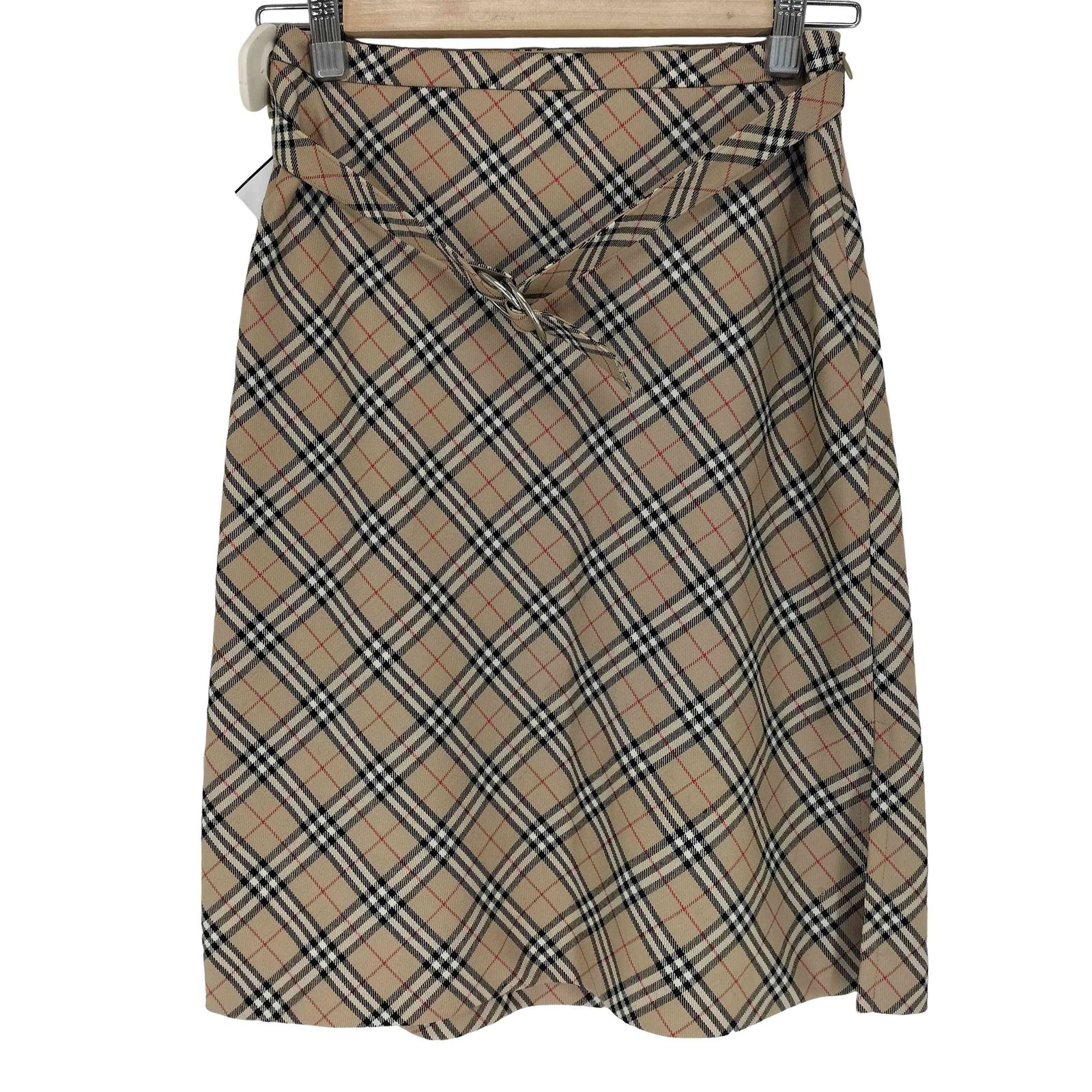 バーバリーブルーレーベル BURBERRY BLUE LABEL ノバチェックミディスカート レディース JPN：36