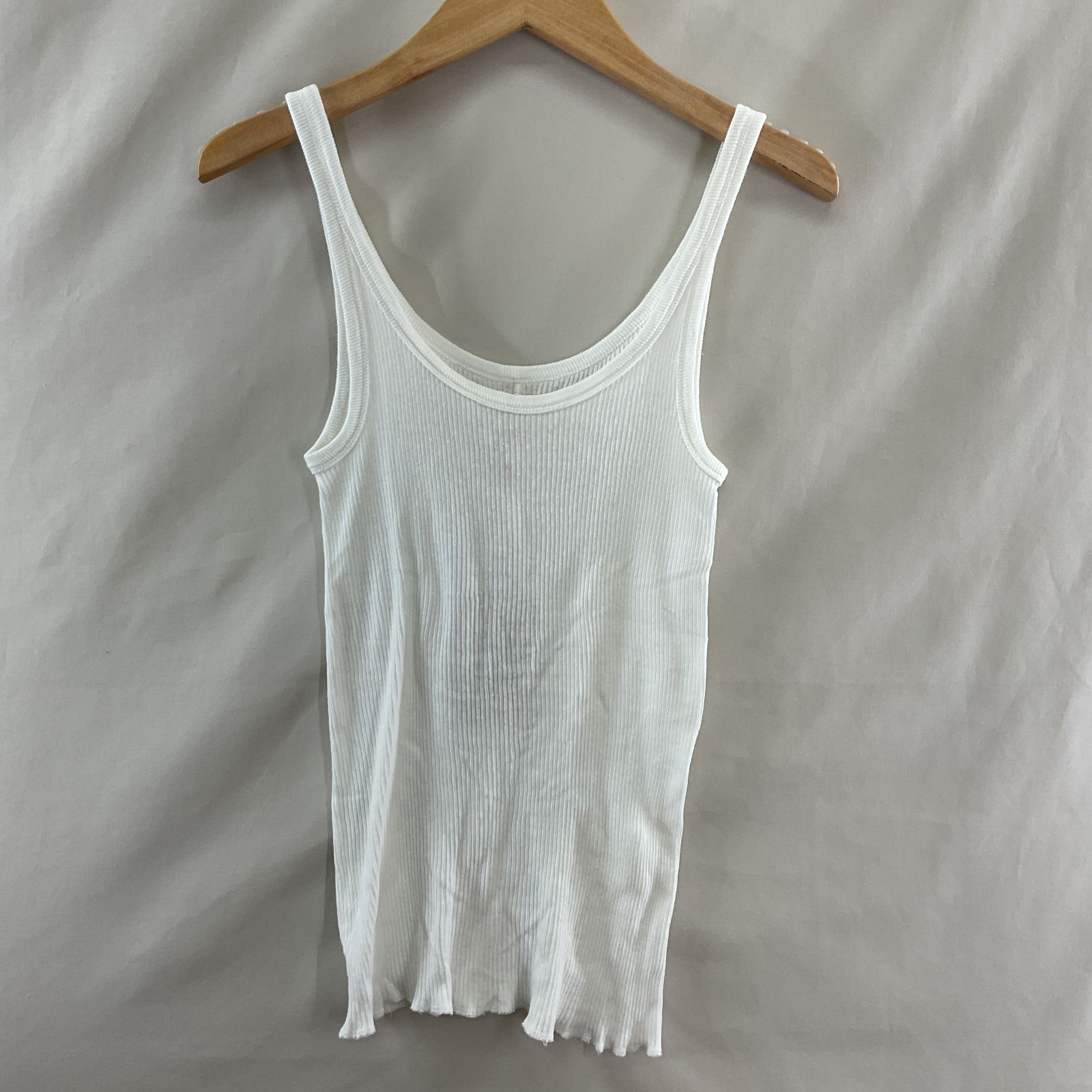 NOWOS／ノーウォス Rib tank top 白系 ホワイト サイズF【YS0032-005