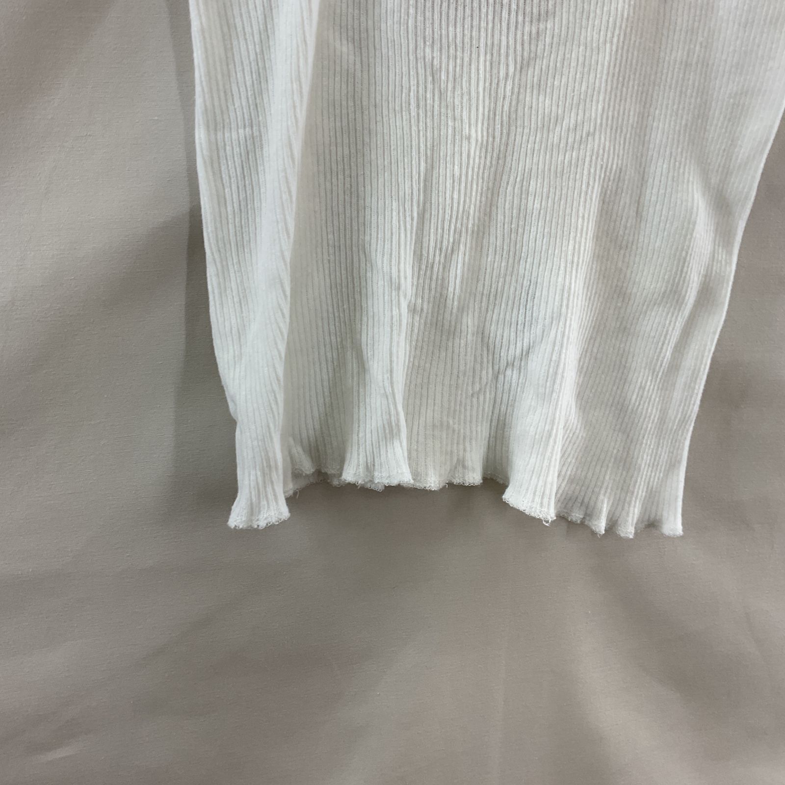 NOWOS／ノーウォス Rib tank top 白系 ホワイト サイズF【YS0032-005