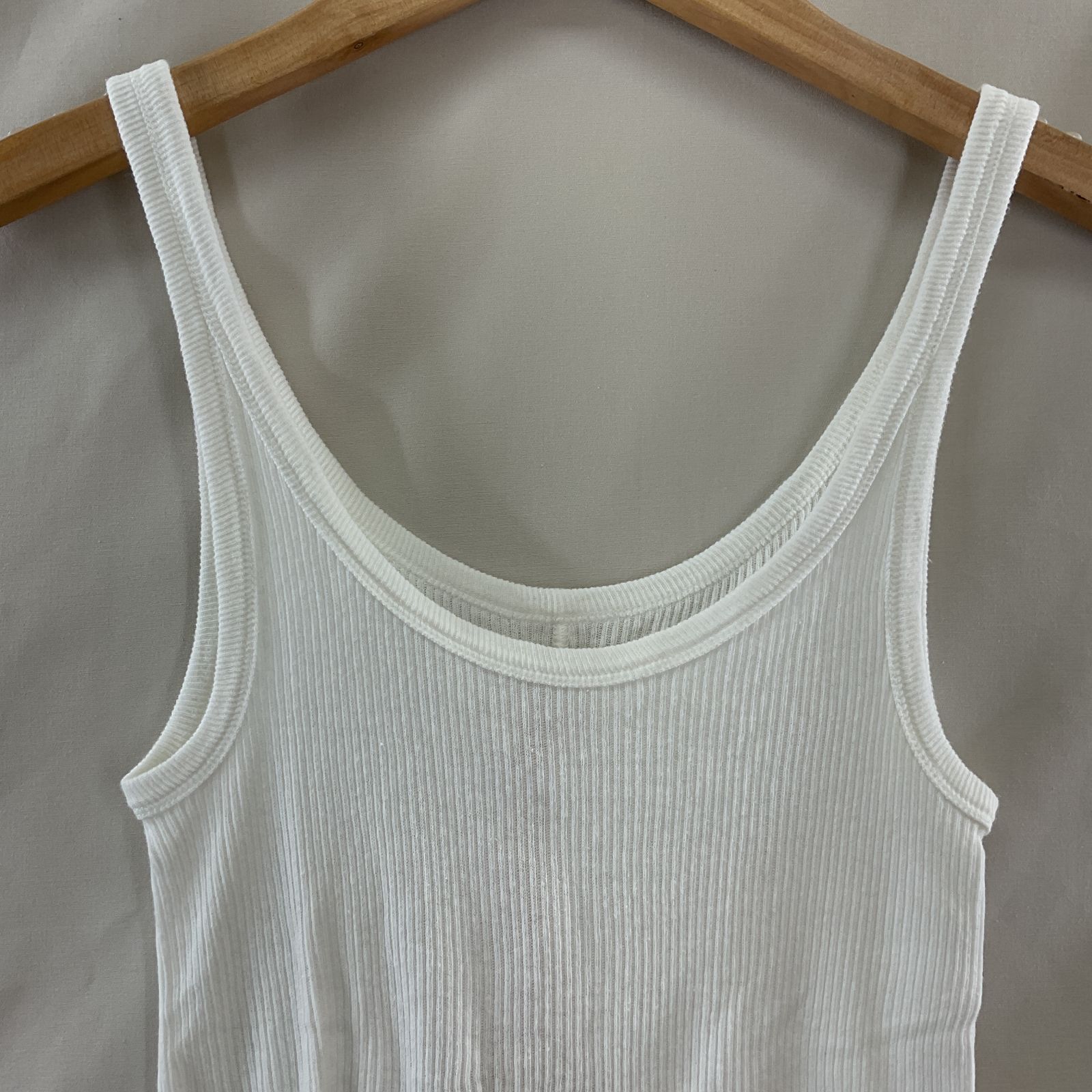 NOWOS／ノーウォス Rib tank top 白系 ホワイト サイズF【YS0032-005