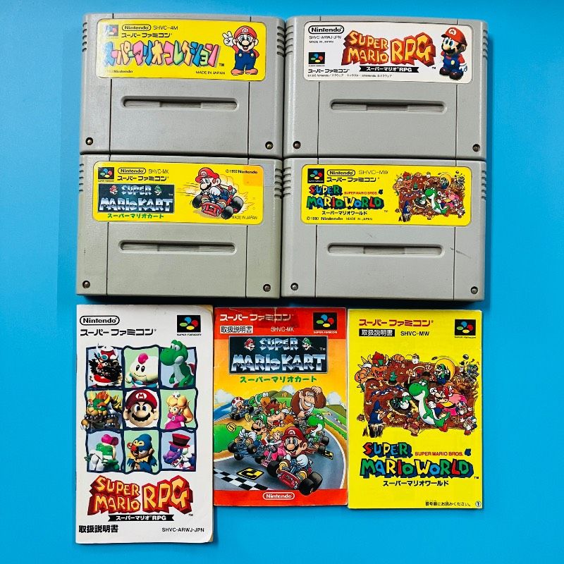 カセット4点・取説3点セット】スーパーファミコン スーパーマリオ