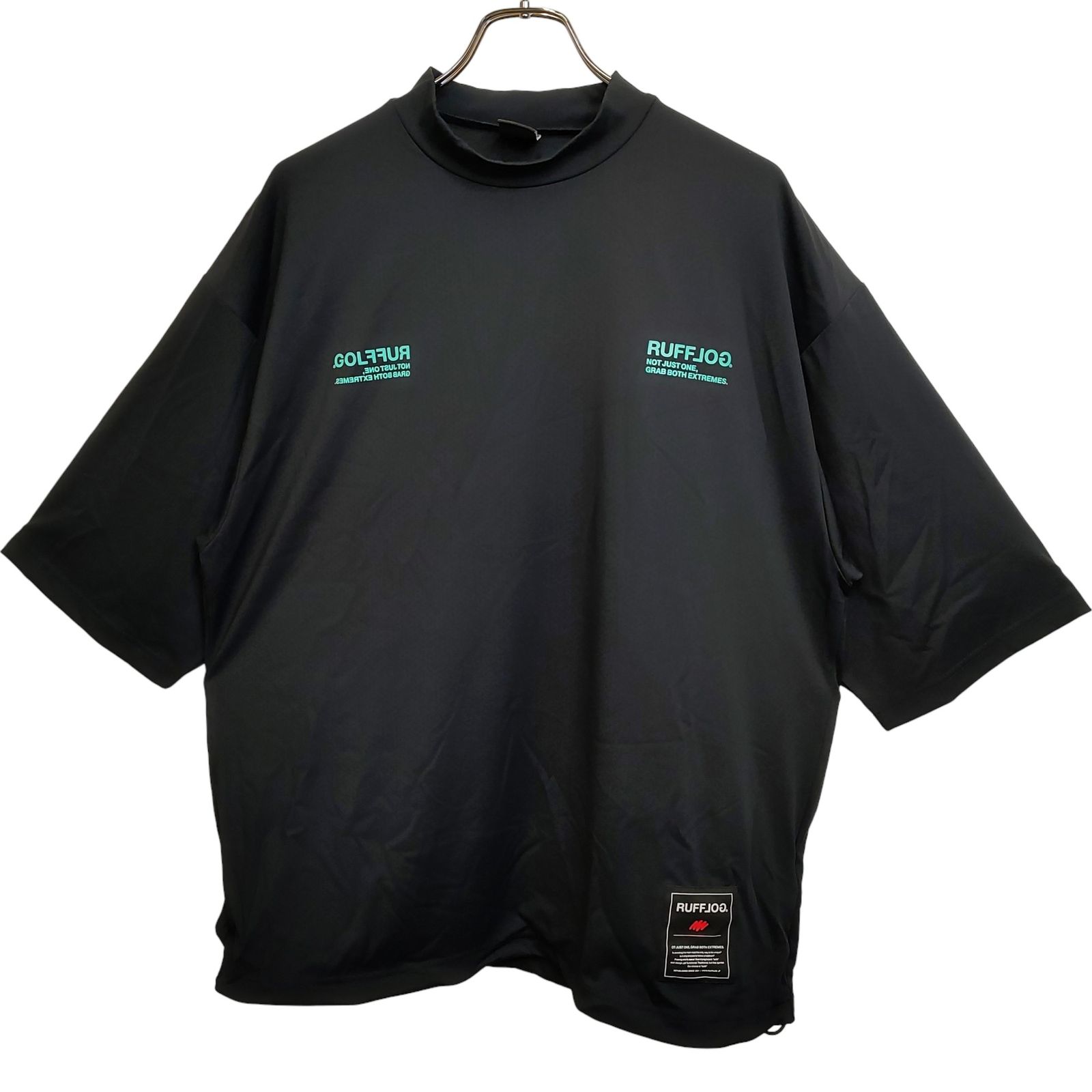 RUFFLOG ラフロッグ ゴルフ 26SS LOGO MOCKNECK S/S SHIRTS 半袖 モックネックシャツ RFLG26 SS TP025 ブラック ブラック メンズ