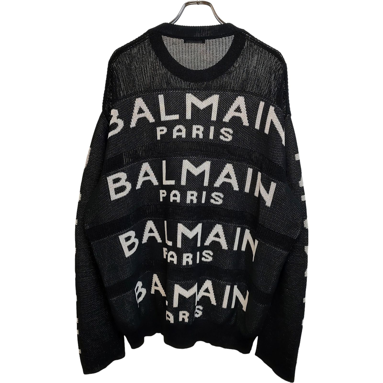 BALMAIN バルマン Jacquard sweater ロゴ・インターシャニット