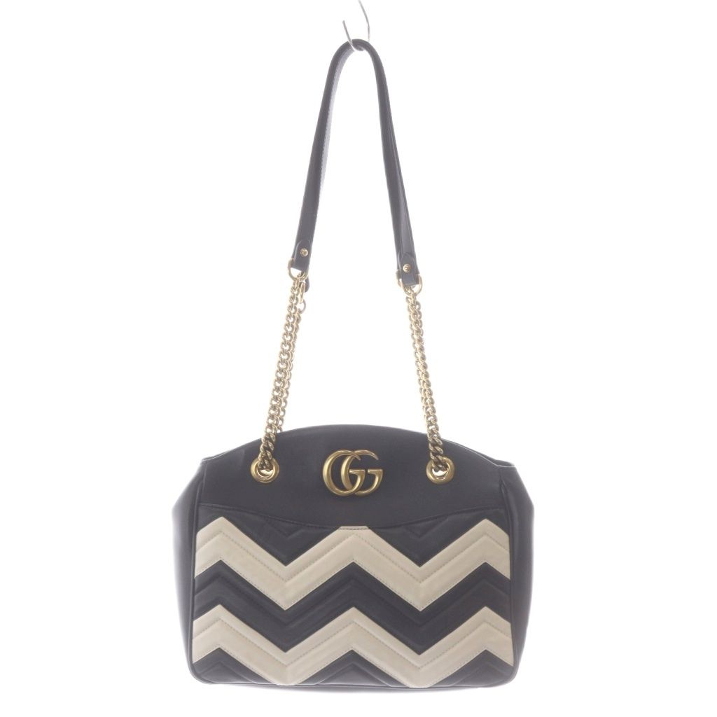 グッチ GUCCI GGマーモント チェーントートバッグ ハンドバッグ 黒 ブラック ベージュ 443501