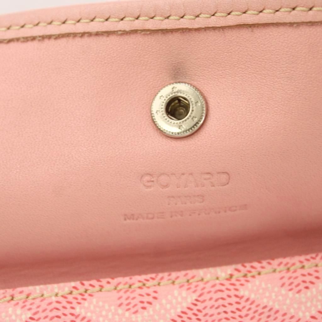 Goyard ピンク ポーチ スナップボタン式 ゴヤール GOYARD サンルイPM トートバッグ ハンド 総柄 キャンバス