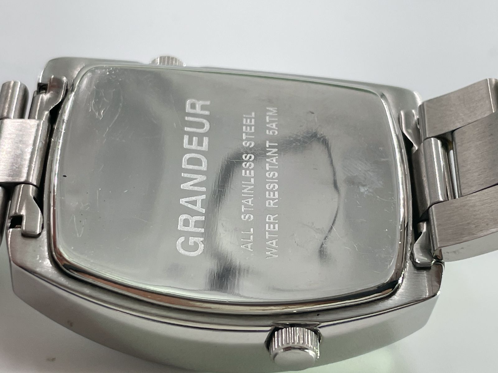 GRANDEUR グランドール 腕時計 メンズ デュアルタイム 樽型 デイト
