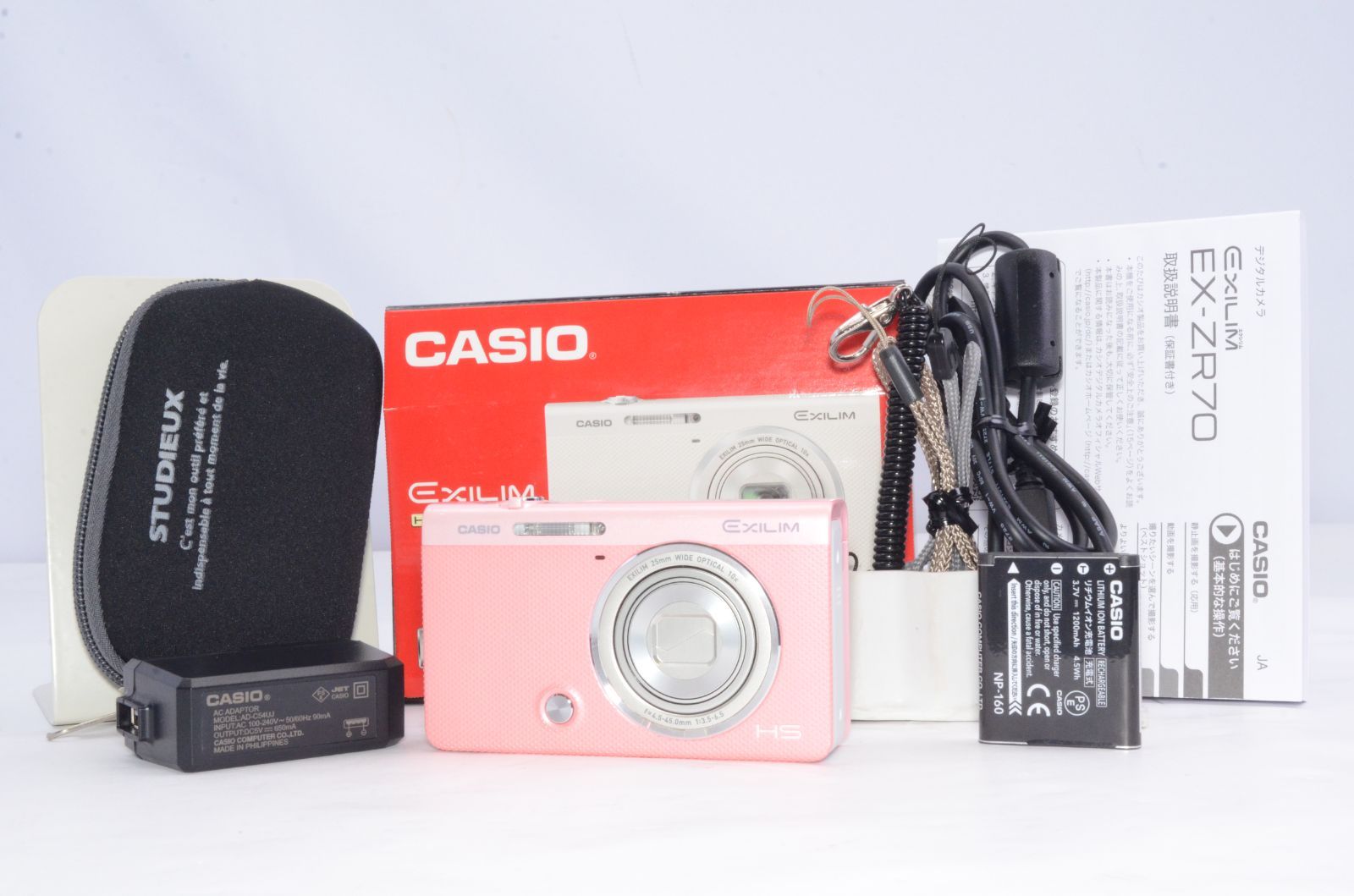 【美品・箱付】CASIO カシオ EXILIM EX-ZR70 ピンク コンパクトデジタルカメラ