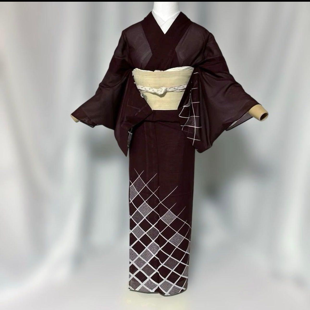 洗える夏着物 東レ 絽 訪問着 3点セット 新品金糸帯締め 美品金糸