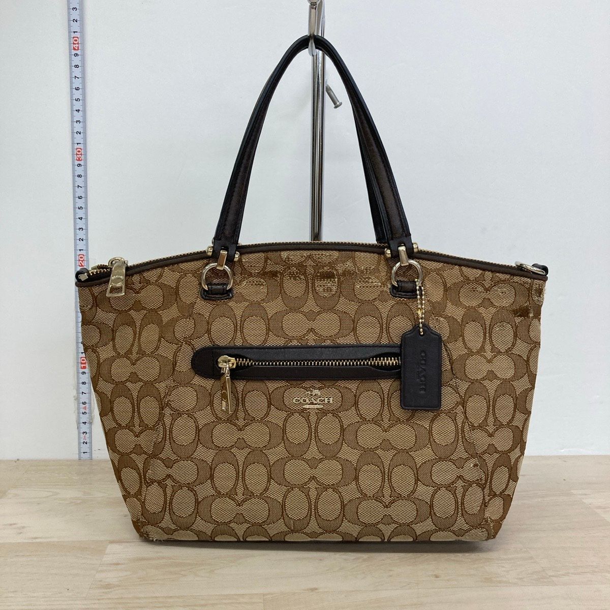 COACH コーチ シグネチャー トートバッグ ブラウン ハンドバッグ 美品 