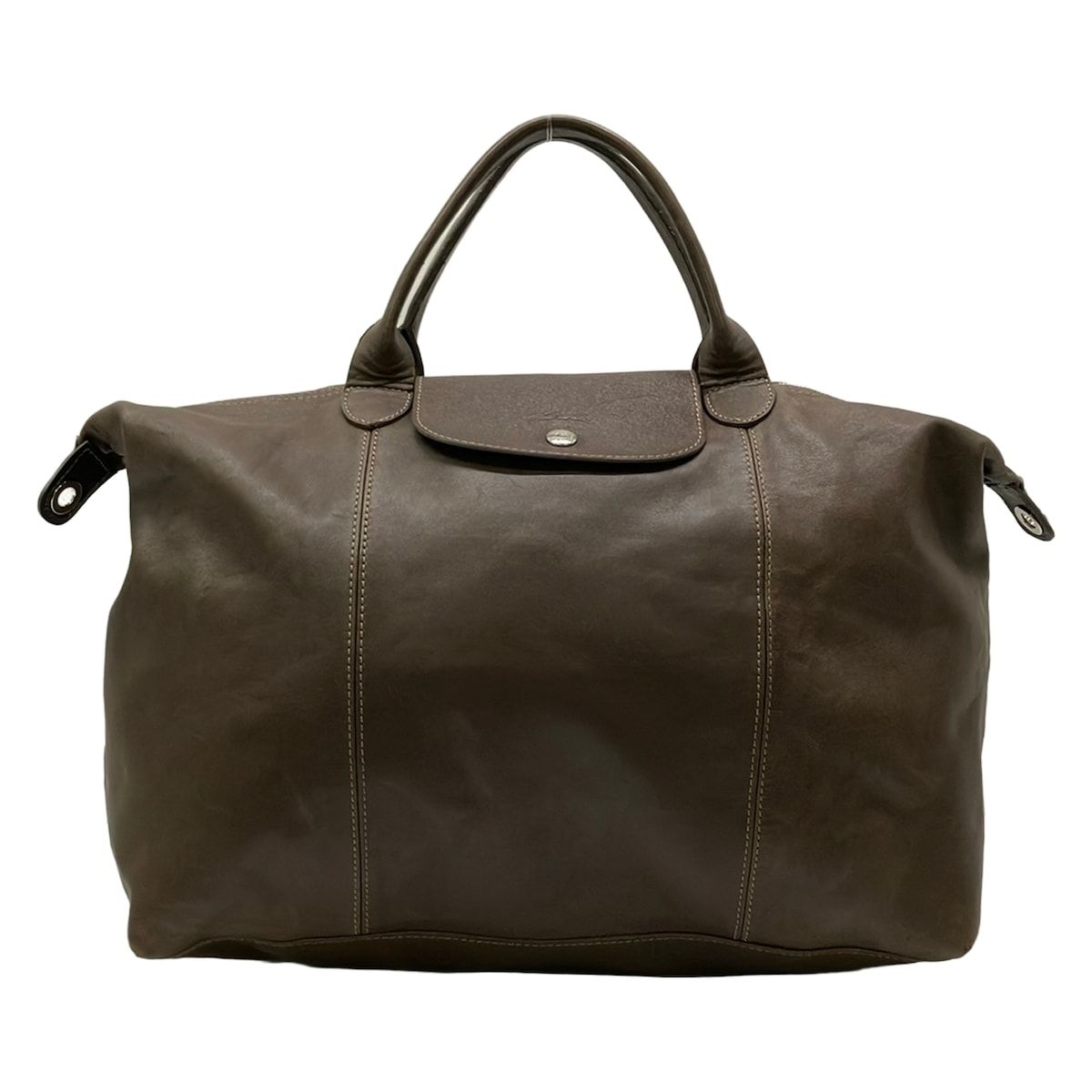 LONGCHAMP(ロンシャン) ハンドバッグ ル・プリアージュキュイール ダークブラウン 折りたたみ レザー