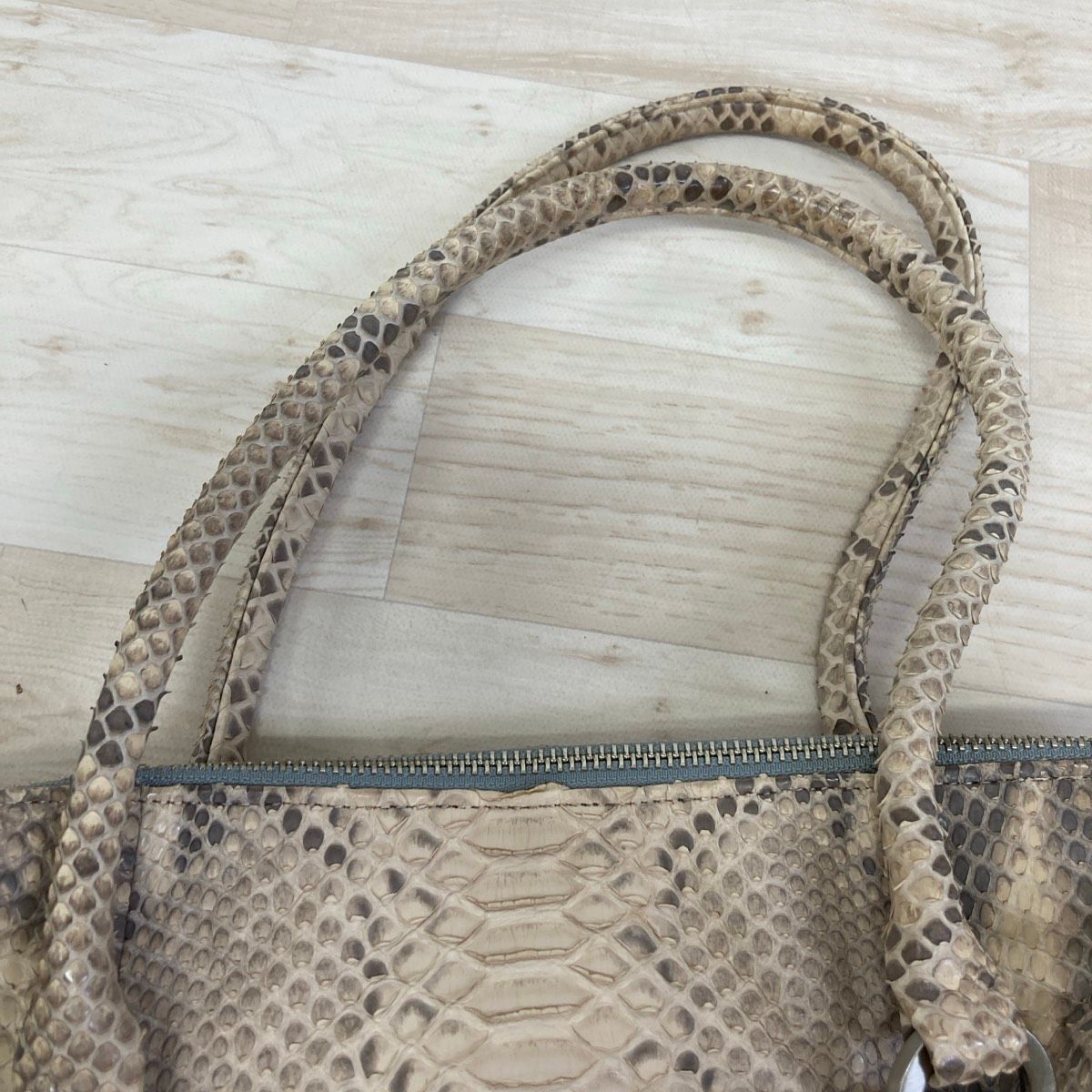 美品 JRA認定 パイソン ハンドバッグ/トートバッグ 蛇革 エキゾチック