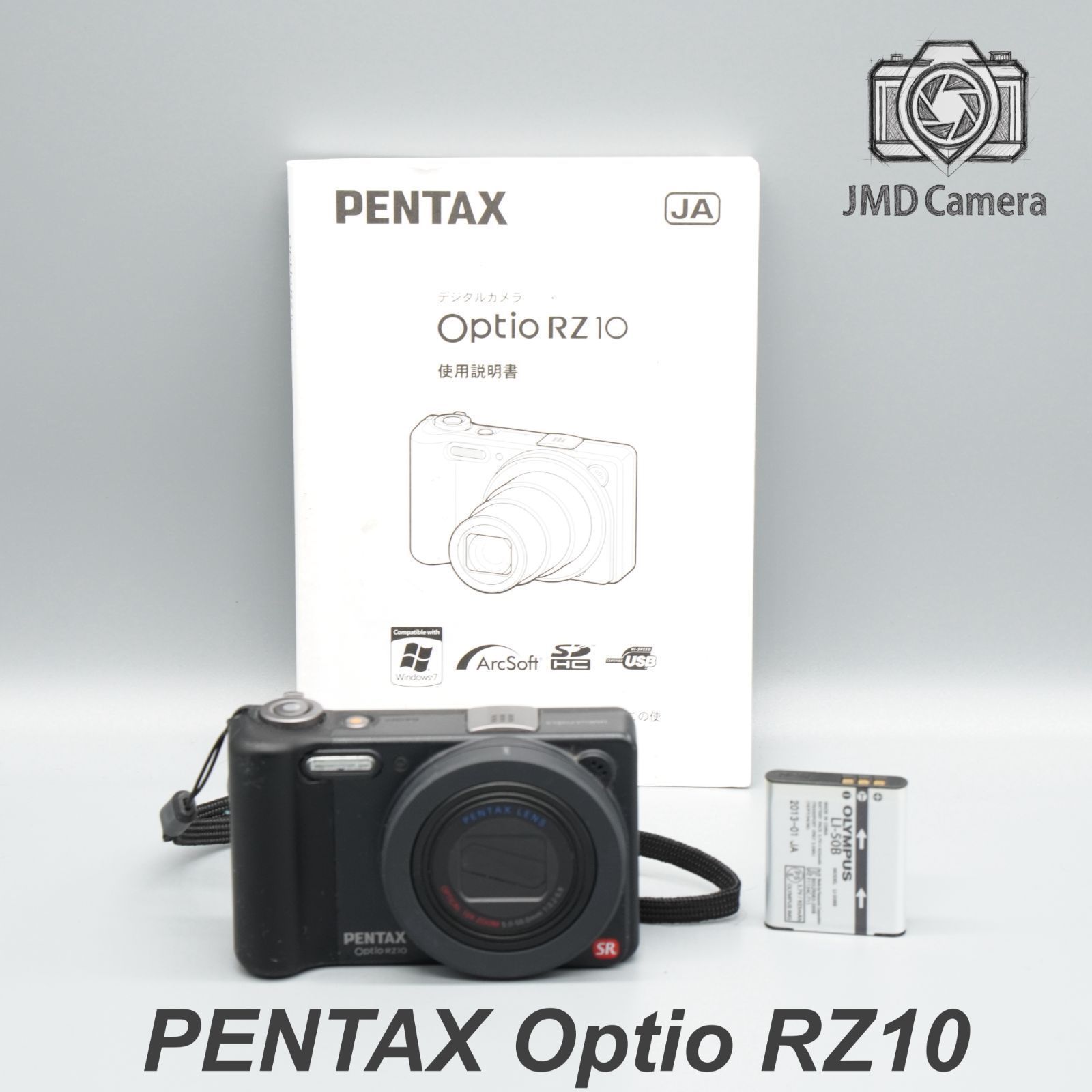 【動作確認済み】PENTAX Optio RZ10 PENTAX Optio RZ10 ブラック コンパクトデジタルカメラ 動作確認済み