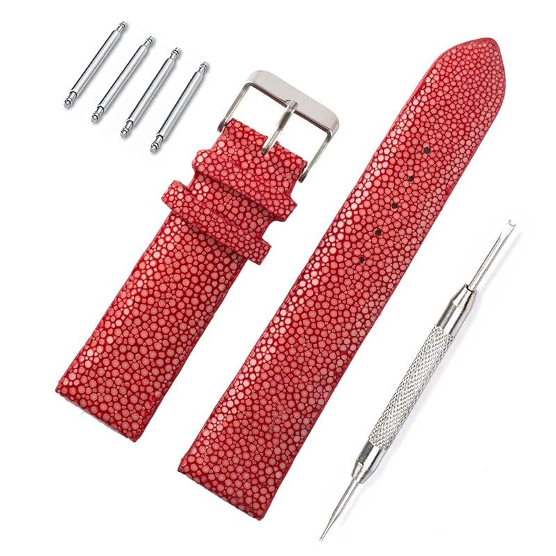 【新品】 [レヴェッタ] エイ革 ガルーシャ スティングレイ 腕時計 バンド ベルト レッド 赤 18mm バネ棒 バネ棒外し付き [089-5stb18-1] 1 8,476円