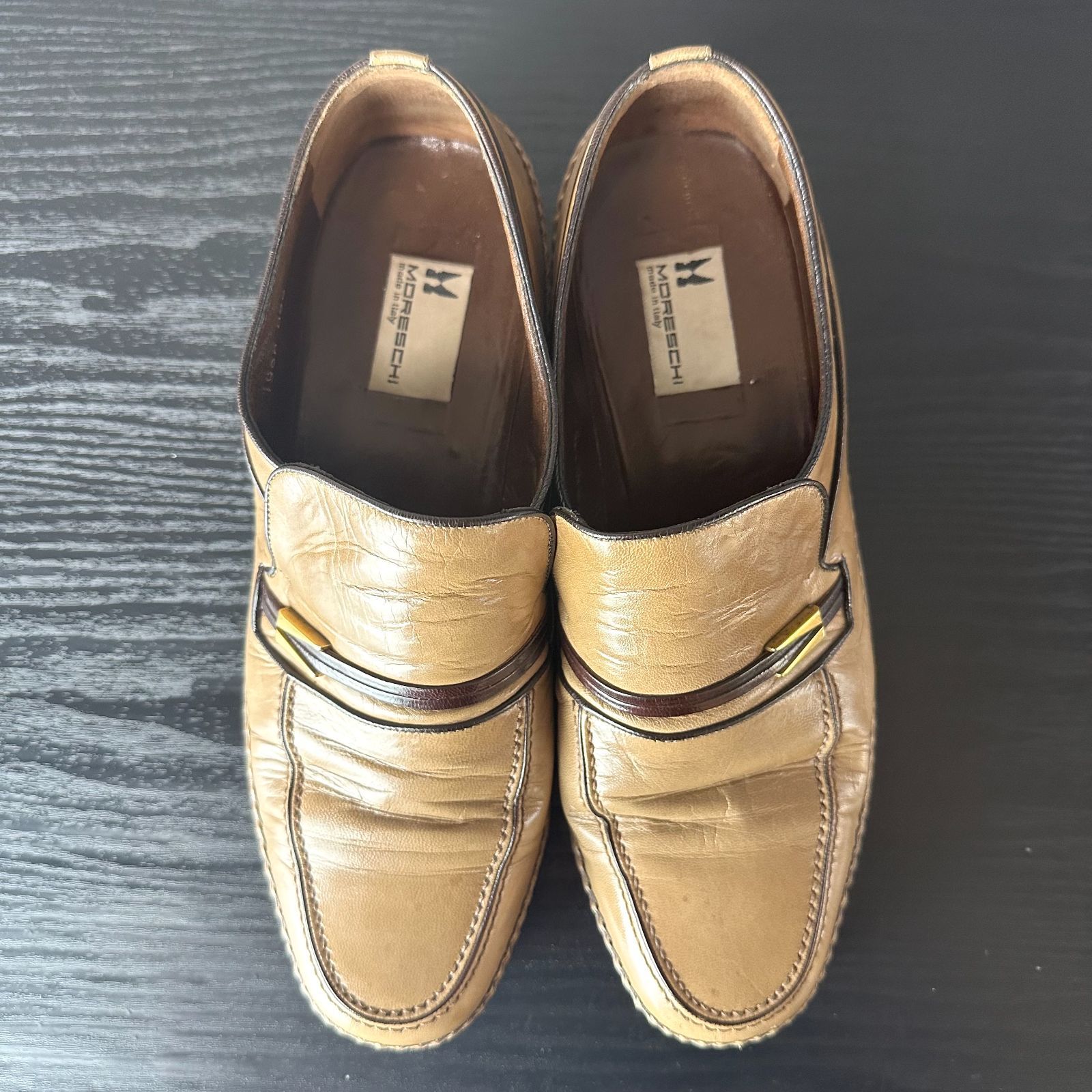 80s-90s vintage MORESCHI Bit Loafer 【ケア済／清潔】S889 