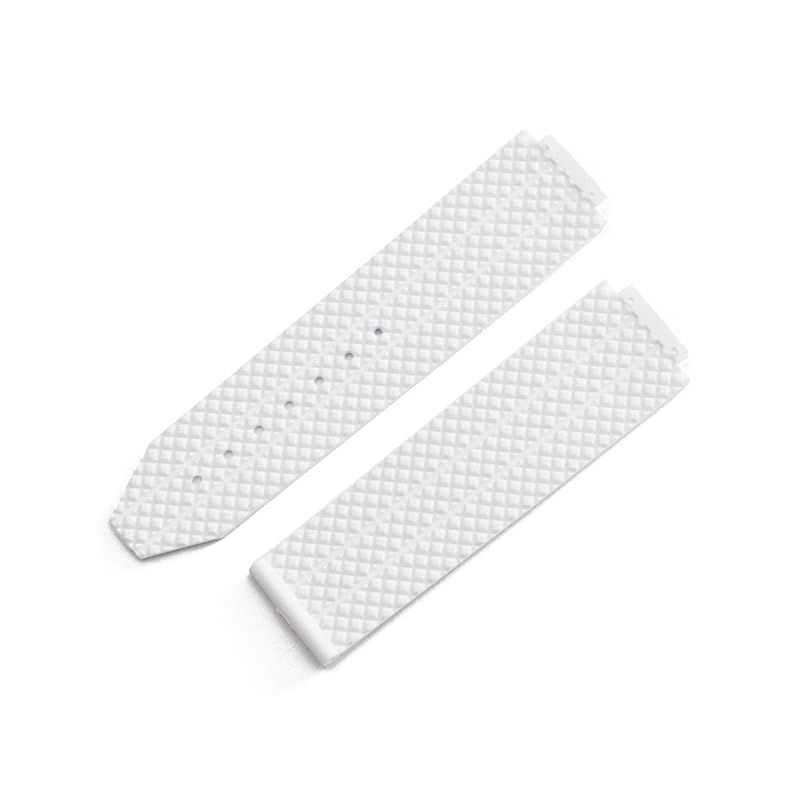 【新品】 [輸入王オリジナル] 時計パーツ ウブロ互換 ビッグバン 44mm ケース用 社外品 ラバーベルト メンズ 時計 交換 ラバー バンド タイヤ柄 ホワイト 1