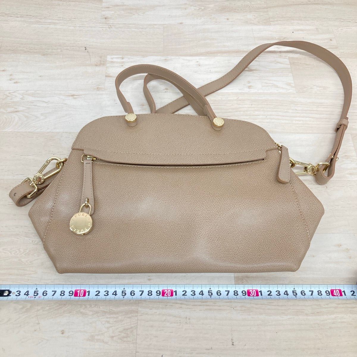 FURLA/フルラ 2way ハンドバッグ/ショルダーバッグ ベージュ系 レザー