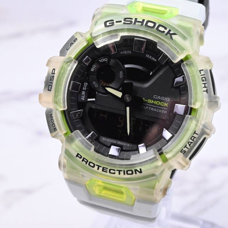 美品　稼働品　G-SHOCK　ジーショック　CASIO　カシオ　レディース　メンズ　腕時計　GBA-900SM　海外モデル　スケルトン　グリーン　ユニセックス　カジュアルダウン