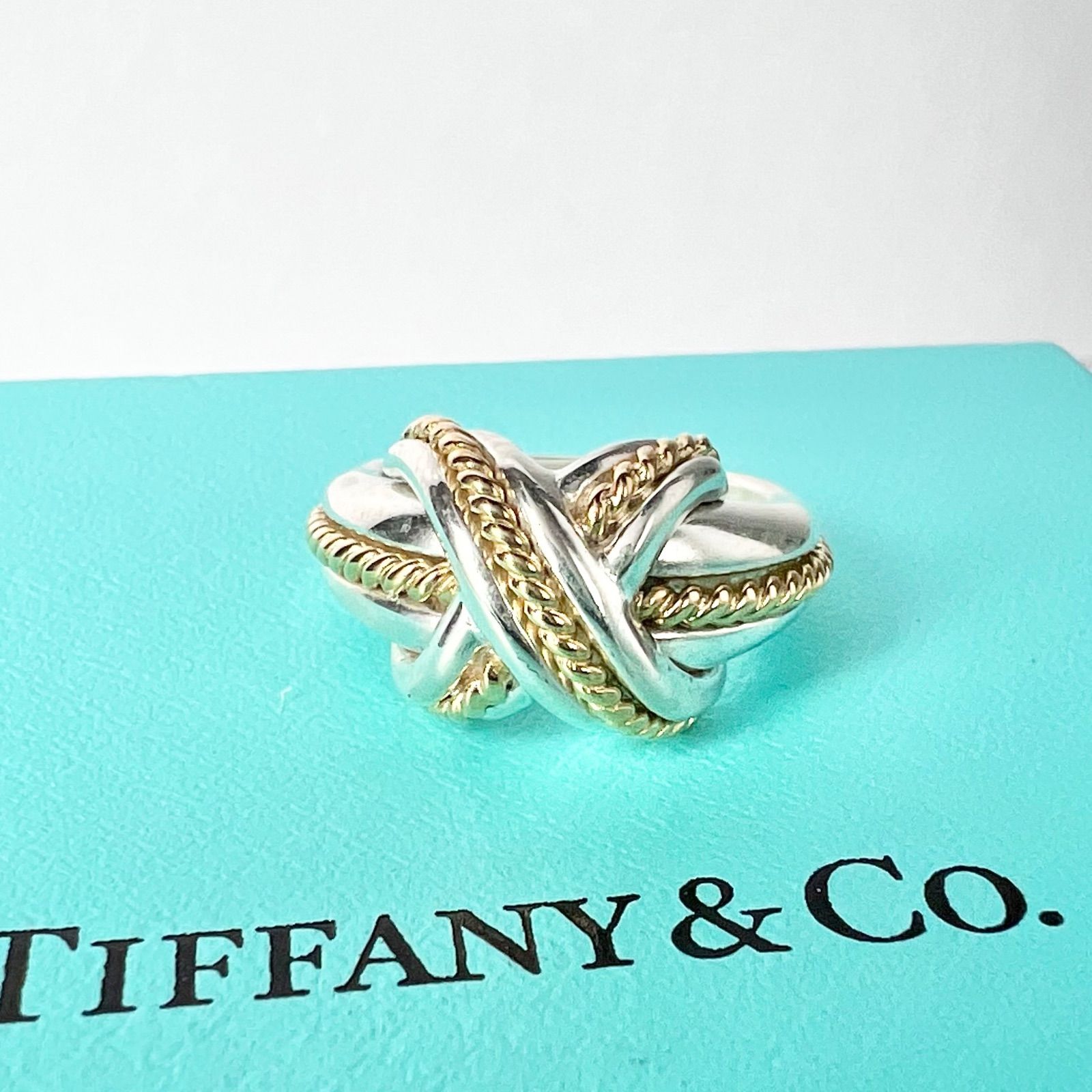 極美品 ティファニー シグネチャー リング 7号 コンビ TIFFANY&CO. SV925 AU750 45,900円