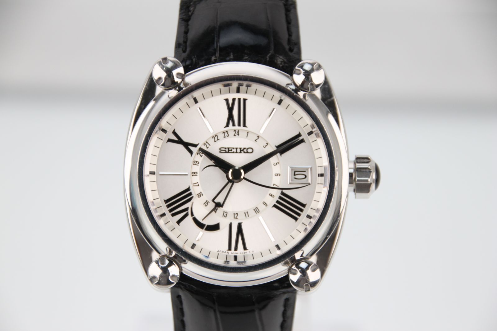 セイコー ガランテ スプリングドライブ GMT ホワイトダイヤル 45mm 5R66-0AC1 125,000円