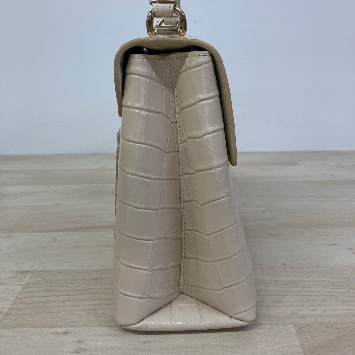 FURLA クロコ型押し ハンドバッグ 2way 美品 FURLA/フルラ クロコ型押し レザー 2WAY ハンドバッグ/ショルダー