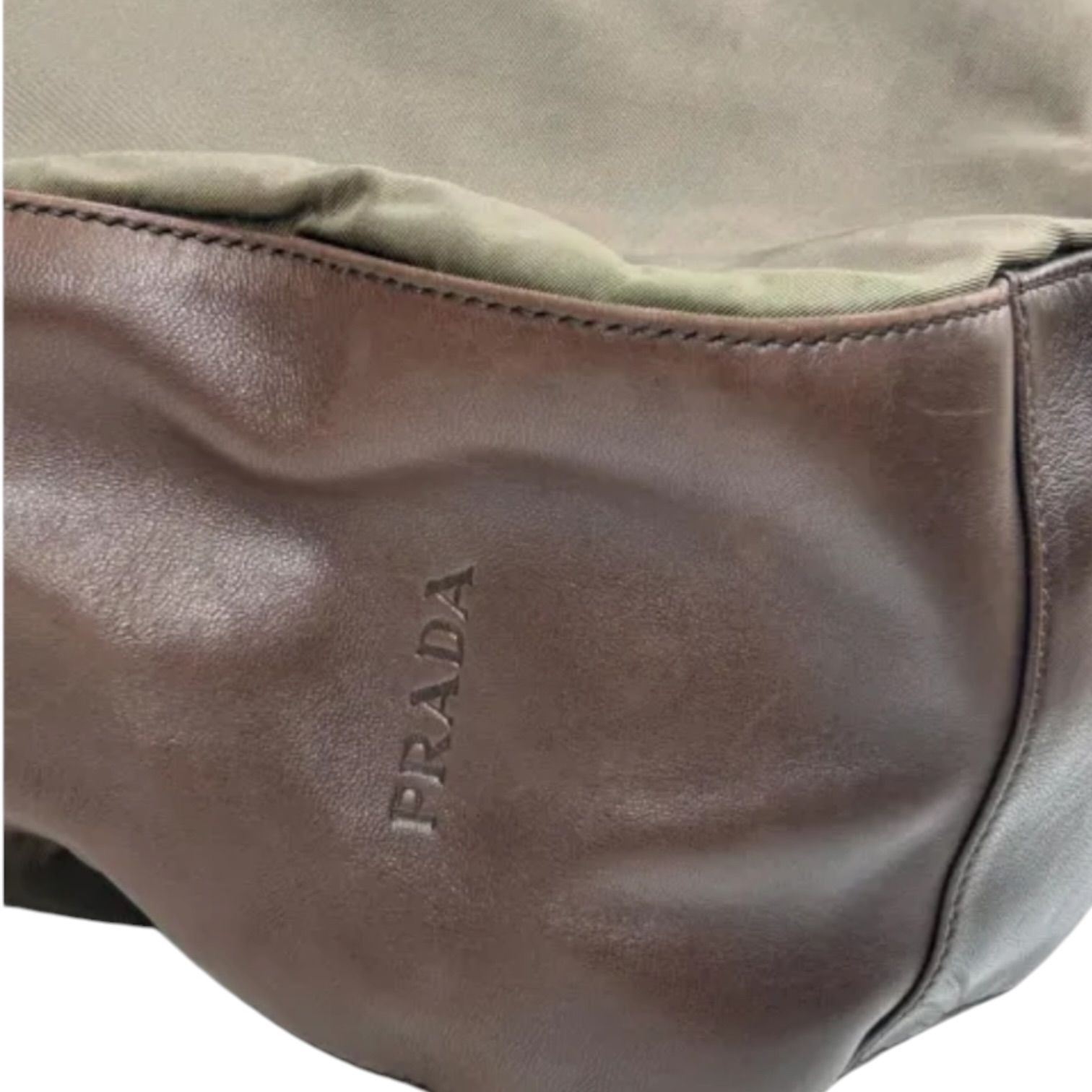 90s PRADA Made in Italy Nylon/Leather Shoulder Bag