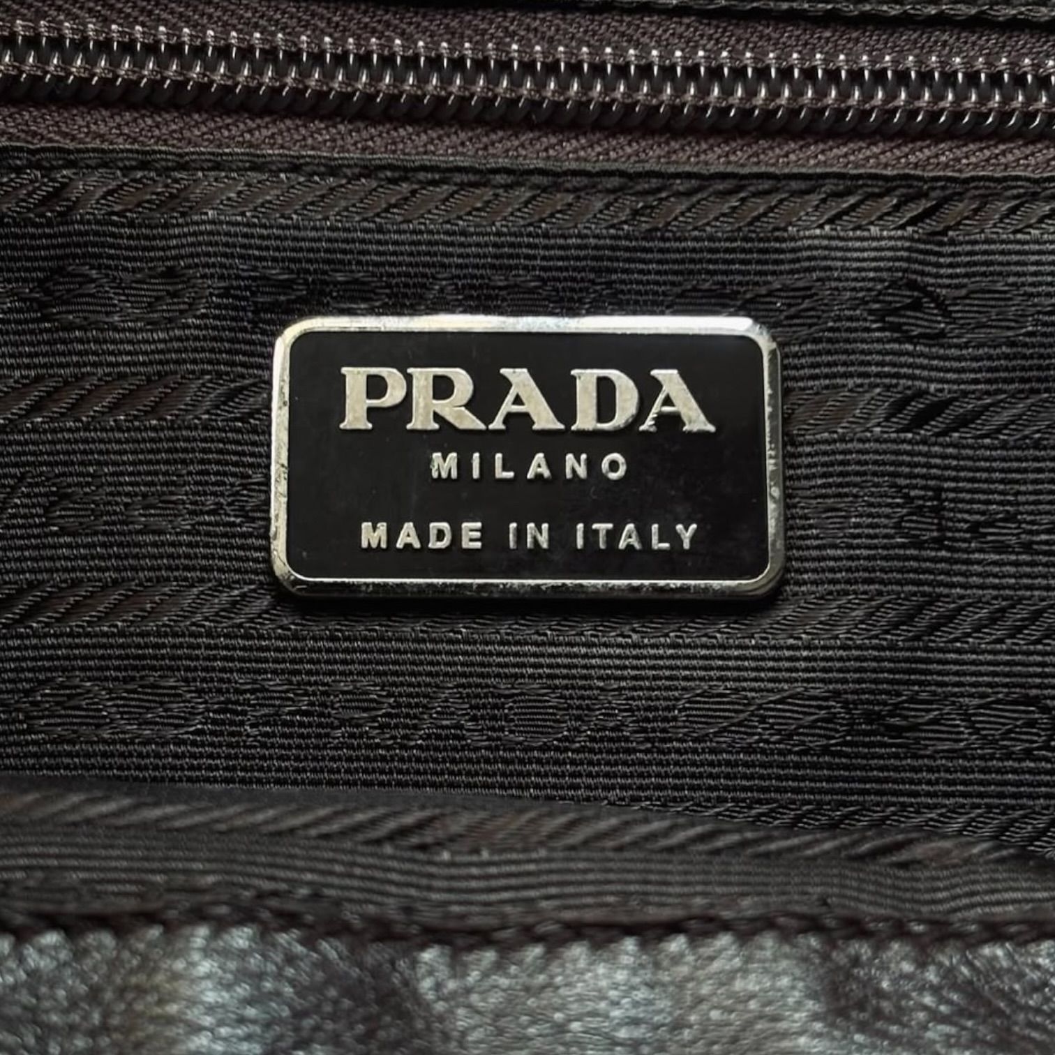 90s PRADA Made in Italy Nylon/Leather Shoulder Bag