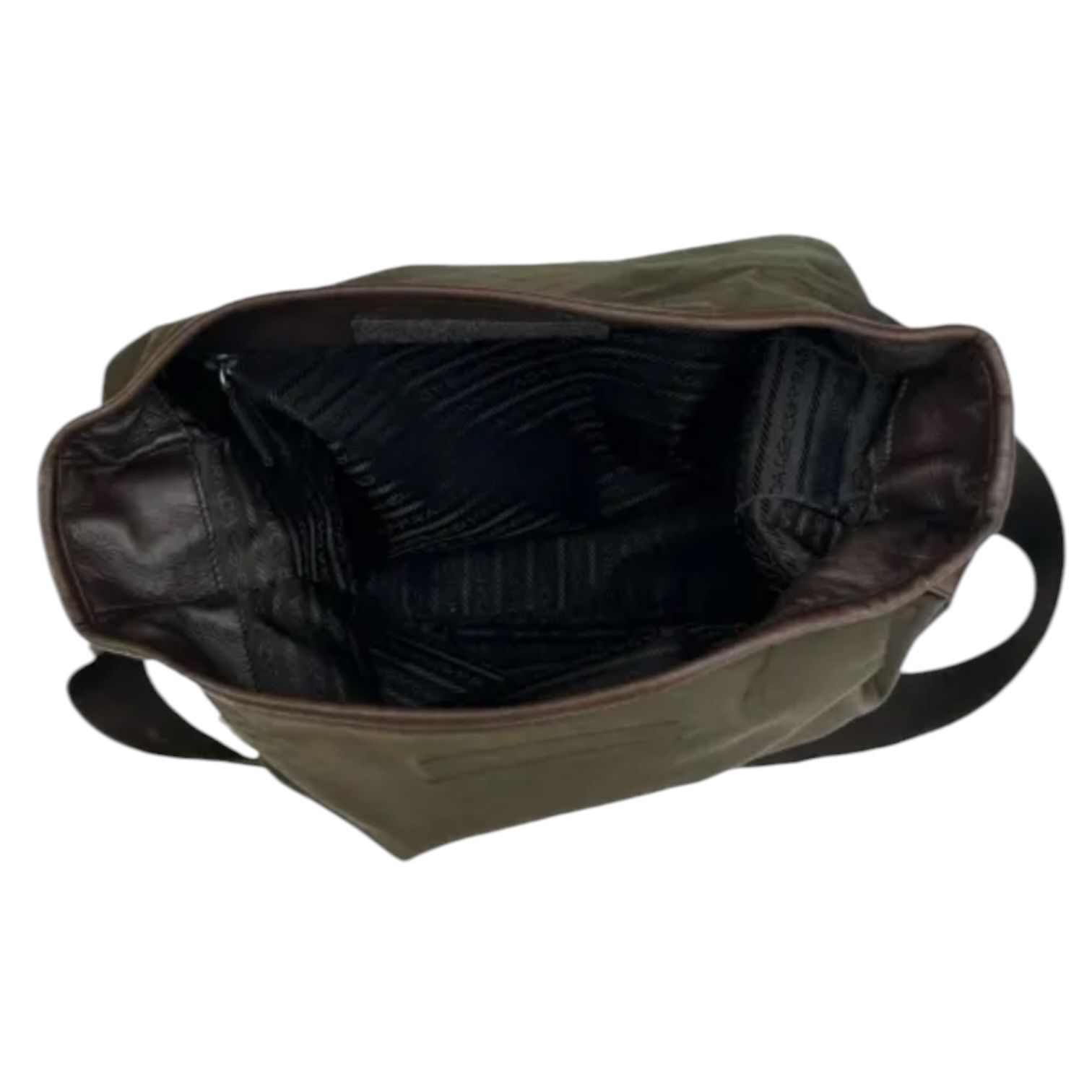 90s PRADA Made in Italy Nylon/Leather Shoulder Bag