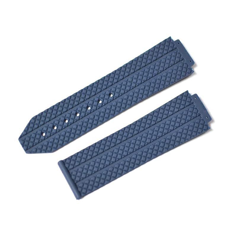 【新品】 [輸入王オリジナル] 時計パーツ ウブロ互換 ビッグバン 44mm ケース用 社外品 ラバーベルト メンズ 時計 交換 ラバー バンド タイヤ柄 ブルー