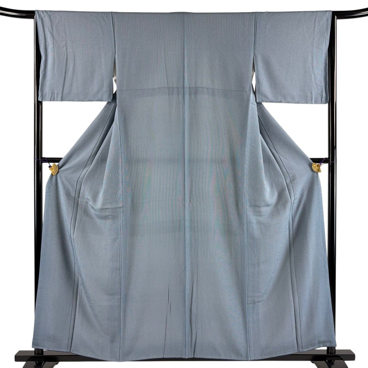 江戸小紋 身丈158cm 裄丈64cm M 袷 落款 万筋 青灰色 正絹 名品 【中古】