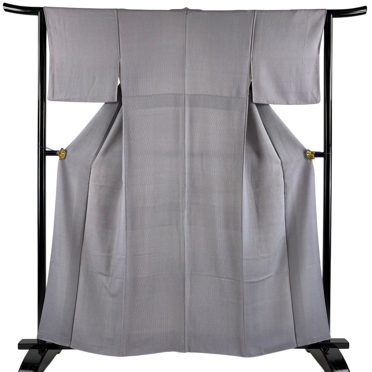 江戸小紋 身丈159.5cm 裄丈63.5cm S 袷 万筋 灰紫 正絹 名品 【中古】