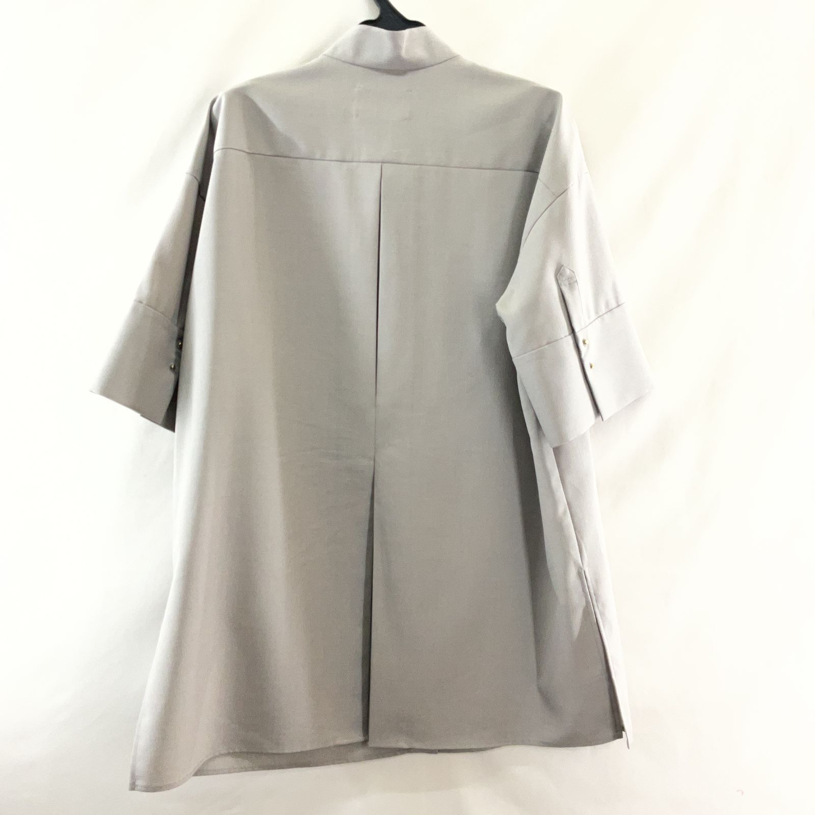 AMERI／アメリ MEDI BACK SLIT OVER SHIRT 黒系 グレー サイズF 