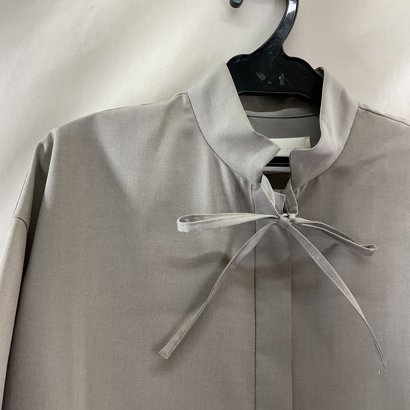 AMERI／アメリ MEDI BACK SLIT OVER SHIRT 黒系 グレー サイズF 