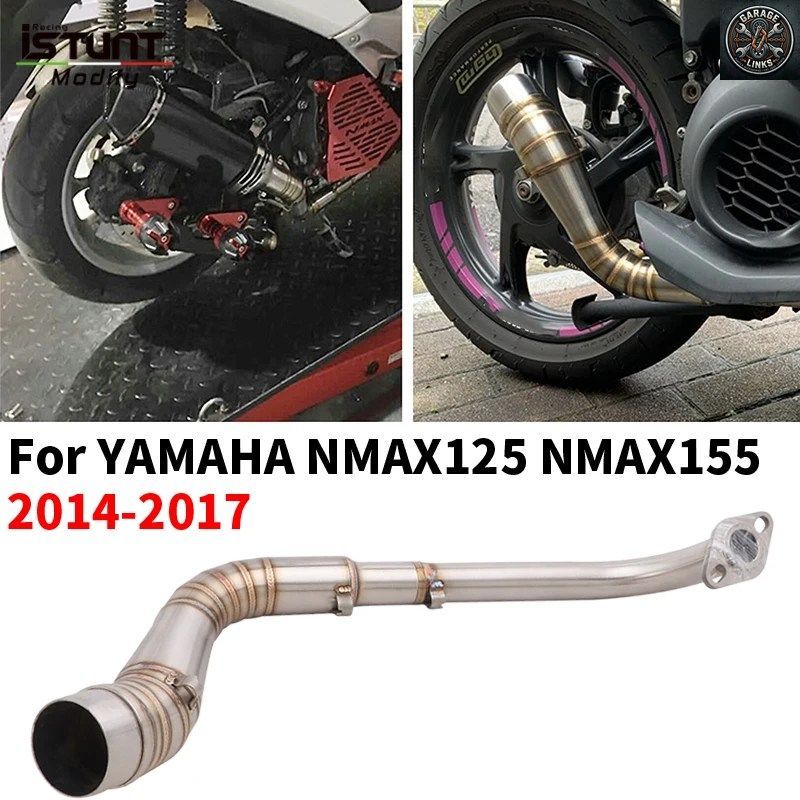 ヤマハ NMAX125 NMAX155 NMAX 125 155 2015-2017 用スリップオン オートバイ排気エスケープ モトシステム改造マフラーフロントリンクパイプ