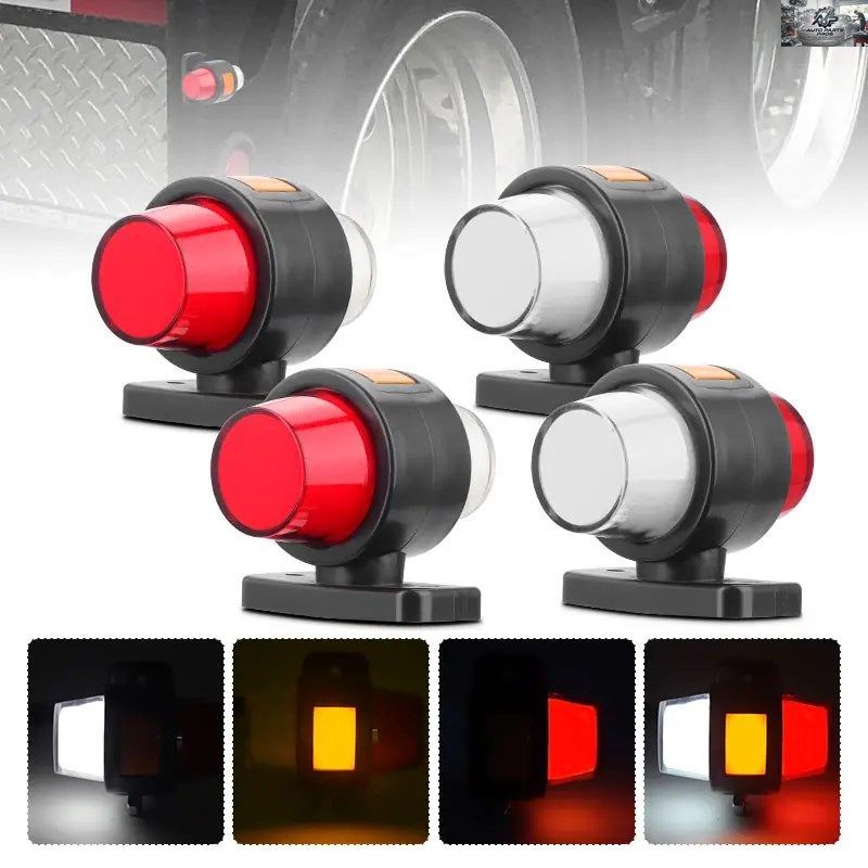 RED AMBER WHITE 3-SIDES BIG LED SIDE MARKER LIGHT CLEARANCE WARNING REVERSING LAMP TRUCK TRAILER LORRY PICKUP VAN RV 12V 24V