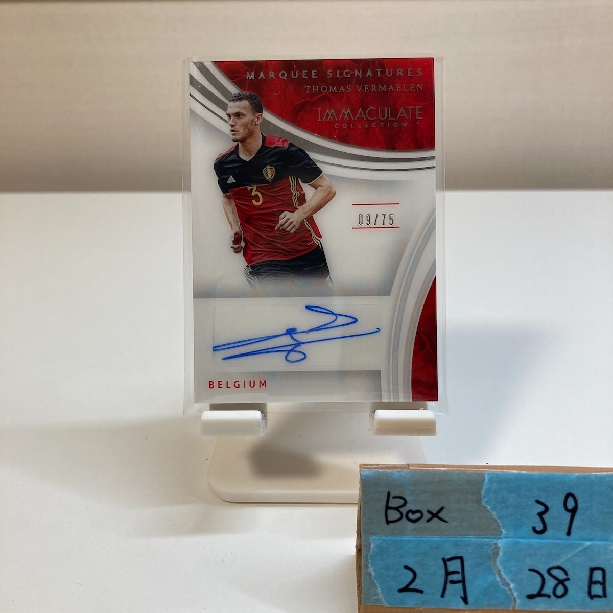 2017 Panini Immaculate Collection Thomas Vermaelen 09/75 直筆サインカード Belgium National Team Marquee Signatures