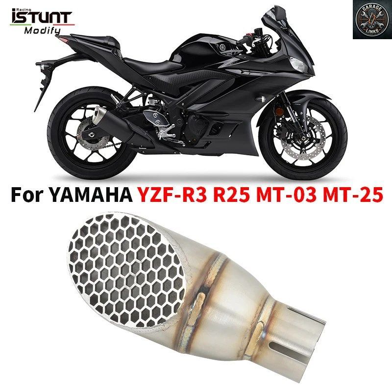 ヤマハ R25 R3 MT 25 MT 03 2014 - 2025 用スリップオン オートバイ排気ミドルリンクパイプシステム エスケープモトマフラー ミニマフラー 7,300円