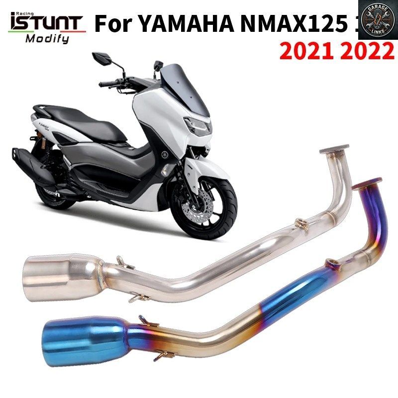ヤマハ NMAX 125 155 NMAX125 NMAX155 2021 2022 用スリップオン オートバイ排気エスケープ モト改造フロントリンクパイプ H2Oセンサー付き