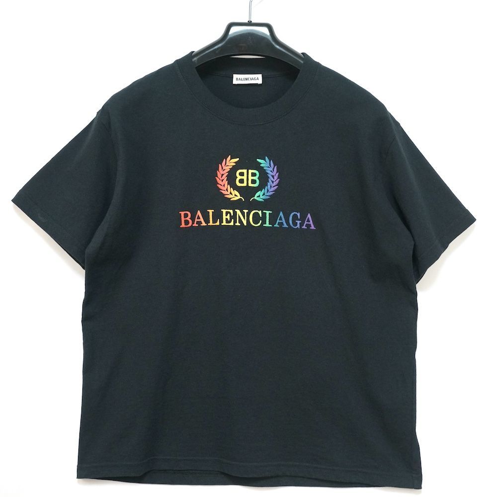 BALENCIAGA バレンシアガ BB レインボー ロゴ エンブロイダリー T