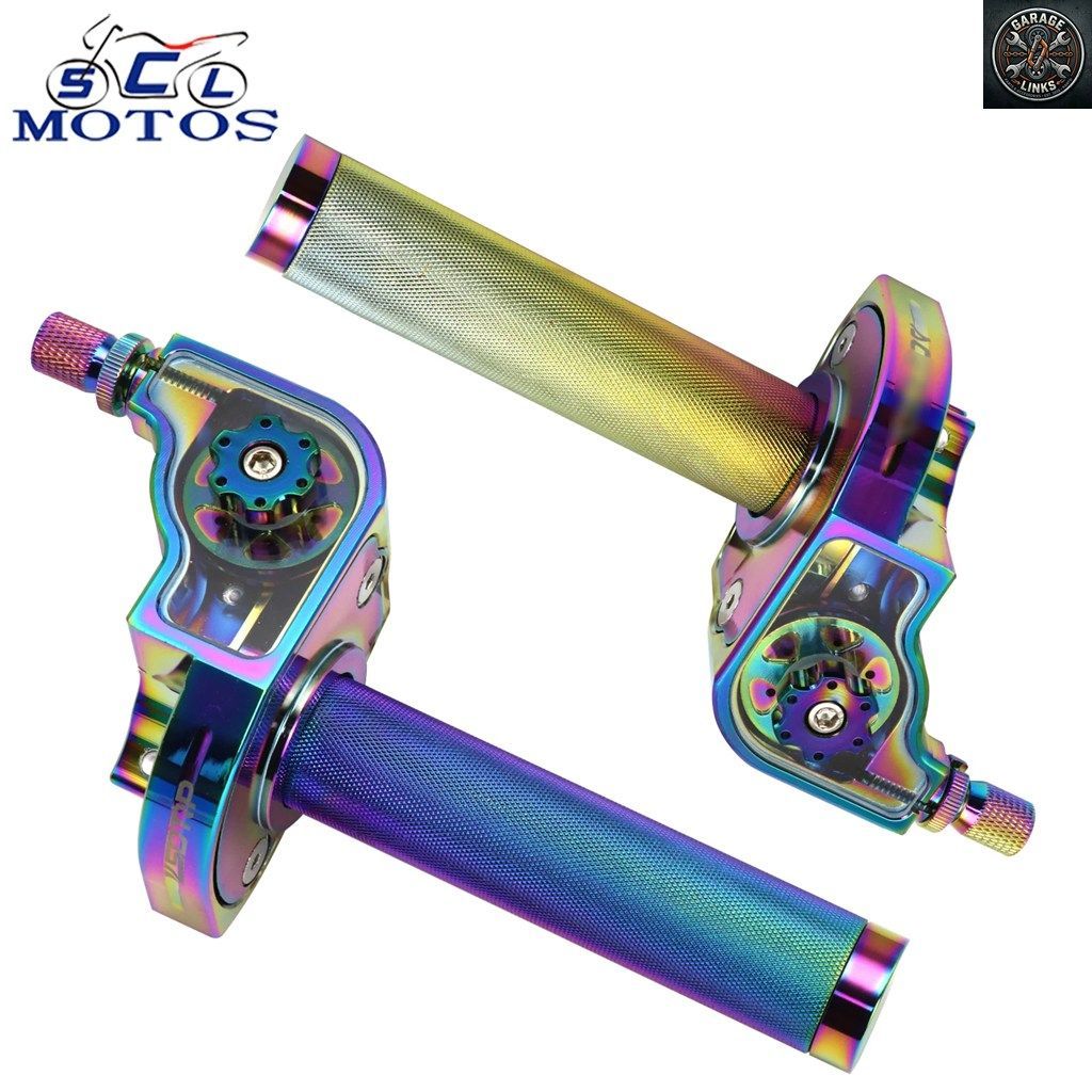 Sclmotos 22mm CNCアルミニウム製アクセルスロットルツイストグリップ、スロットルケーブル（50 70 110 125 250 350 ダートバイク用） 6,628円